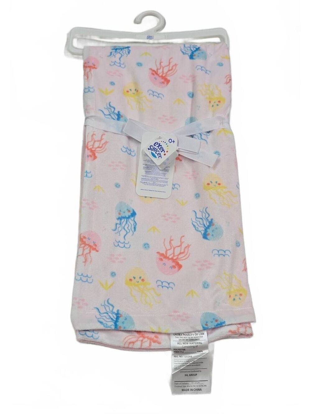 Exer Saucer Exersaucer Baby Blanket Jellyfish Pastel Lovey Sea Life Ocean Pink